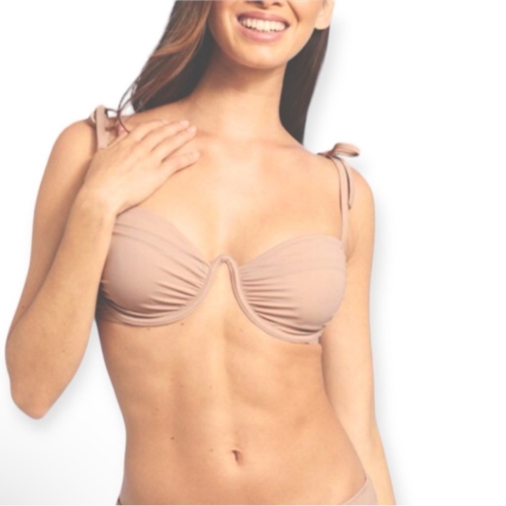 Shade‎ & Shore Women's Shoulder Tie Shirred Underwire Bikini Top​​​